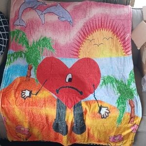 Bad Bunny Throw Blanket